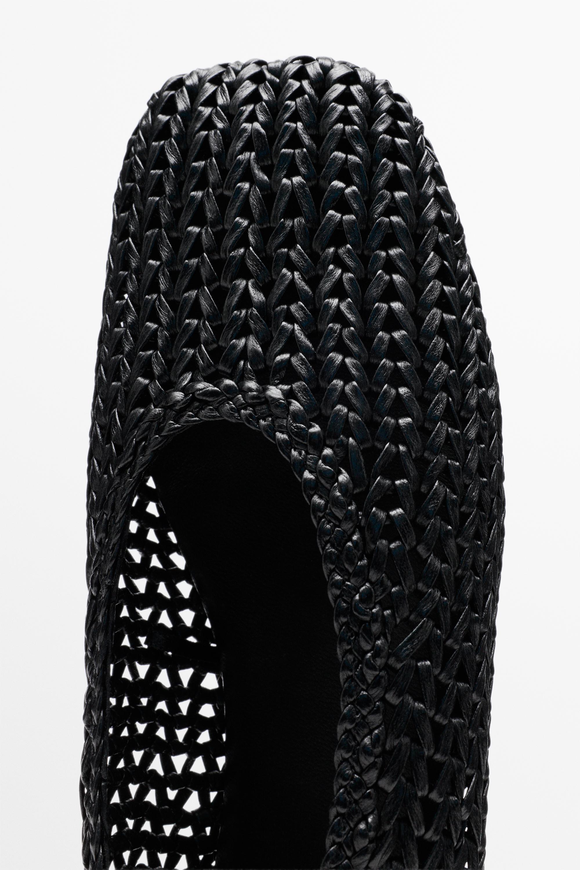 Braided sheepskin ballet flats